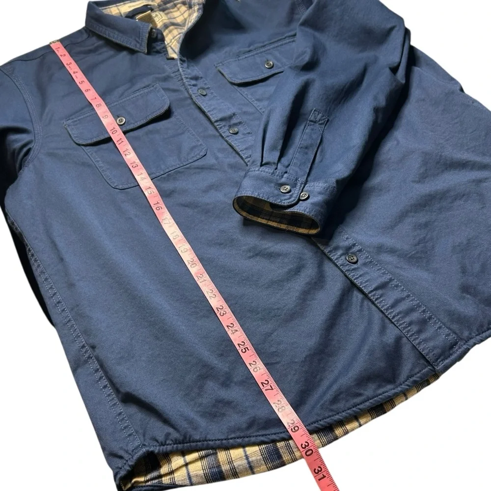 L.L. Bean Blanket Lined Shirt Jacket Flannel Workwear Blue Men’s L